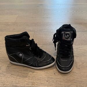 Michael Kors Black and Silver High-Top Sneakers